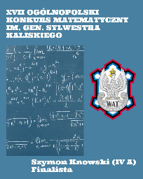 XVII OGÓLNOPOLSKI KINKURS MATEMATYCZNY